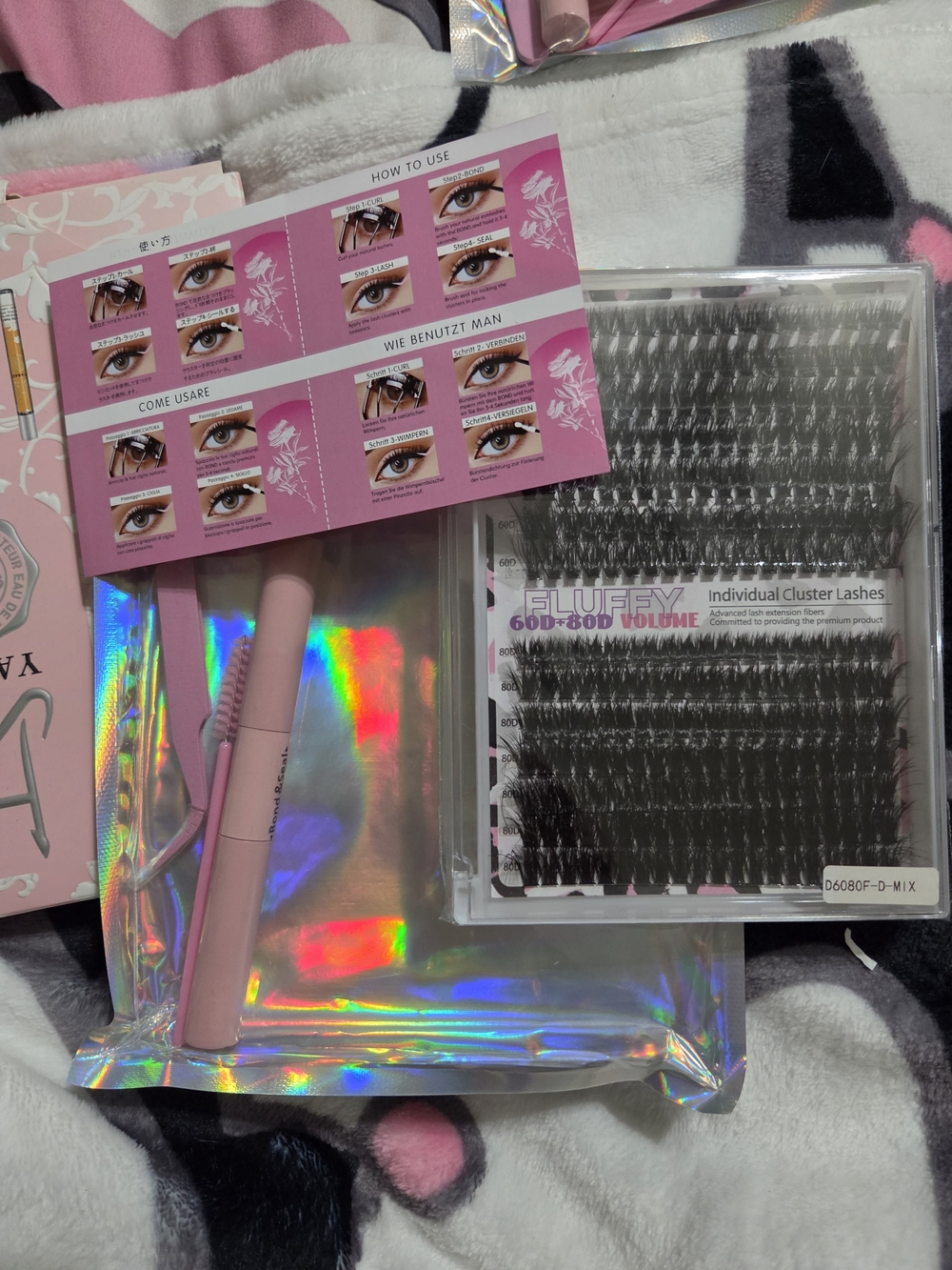 Fluffy Individual Cluster Lashes Set - Black - Unbranded